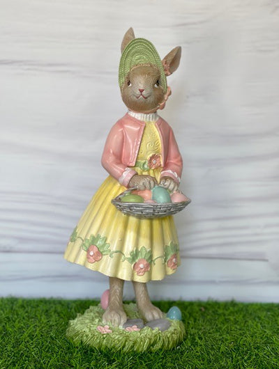 MRS RABBIT WITH EASTER BONNET & EGG BASKET KTEM010 