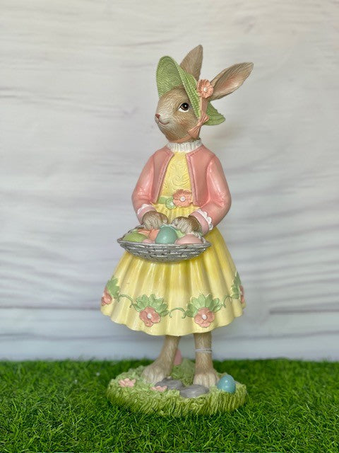 MRS RABBIT WITH EASTER BONNET & EGG BASKET KTEM010 