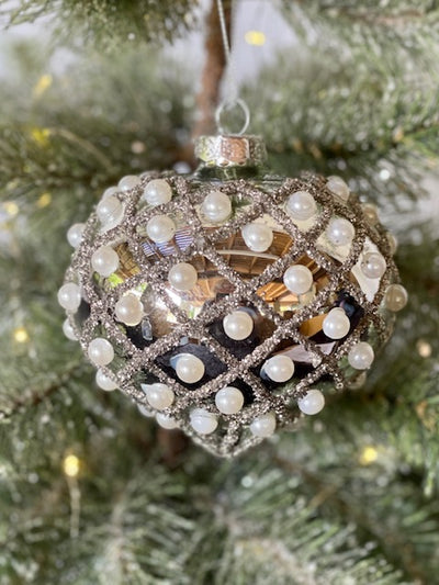 PEARL ONION GLASS HANGING ORNAMENT MA049