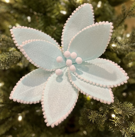 BLUE WHITE TRIM FLOWER MG067