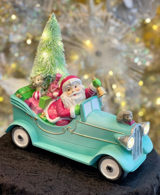 CLASSIC CAR SANTA LED MT045