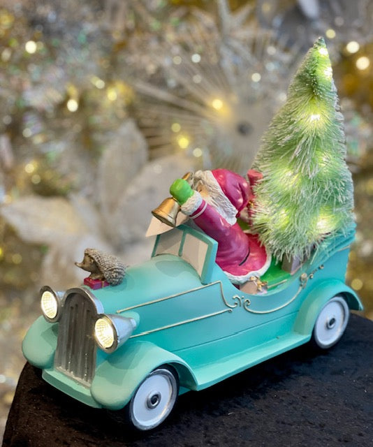 CLASSIC CAR SANTA LED MT045