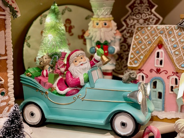 CLASSIC CAR SANTA LED MT045