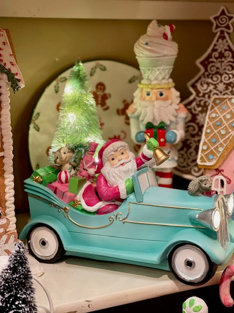 CLASSIC CAR SANTA LED MT045