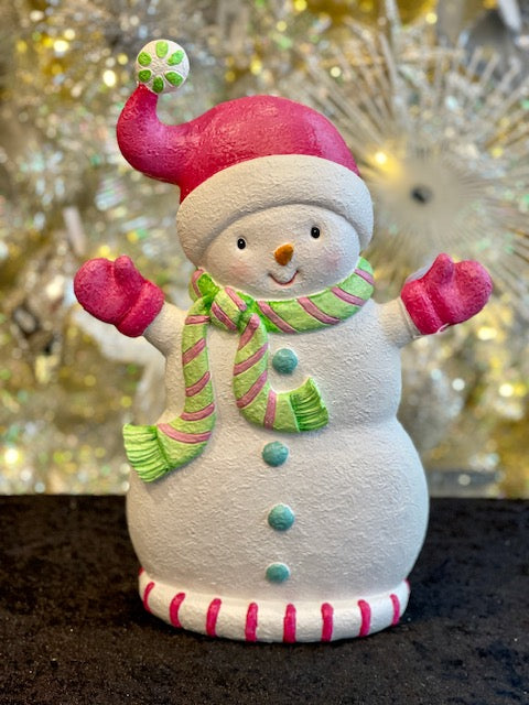 LARGE FUSCHIA SNOWMAN MT046