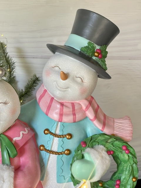 VINTAGE SNOWMAN COUPLE MT065 (pick up in store only)