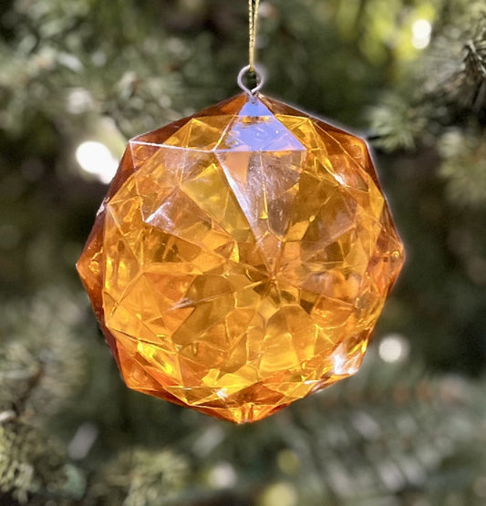 SMALL AMBER OCTAGONAL CUT ORNAMENT MZ019