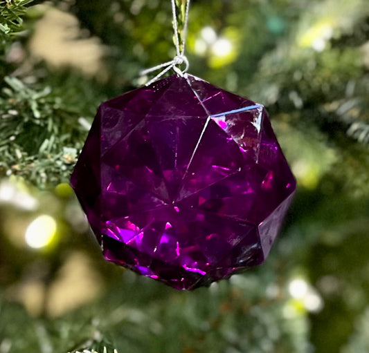 SMALL PURPLE OCTAGONAL CUT ORNAMENT MZ021