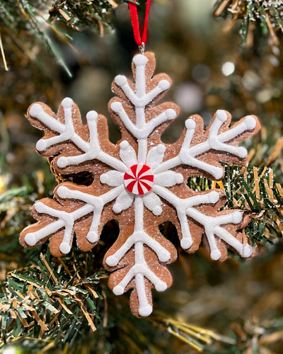 SNOWFLAKE GINGERBREAD STAR HANGING ORNAMENT CXB010