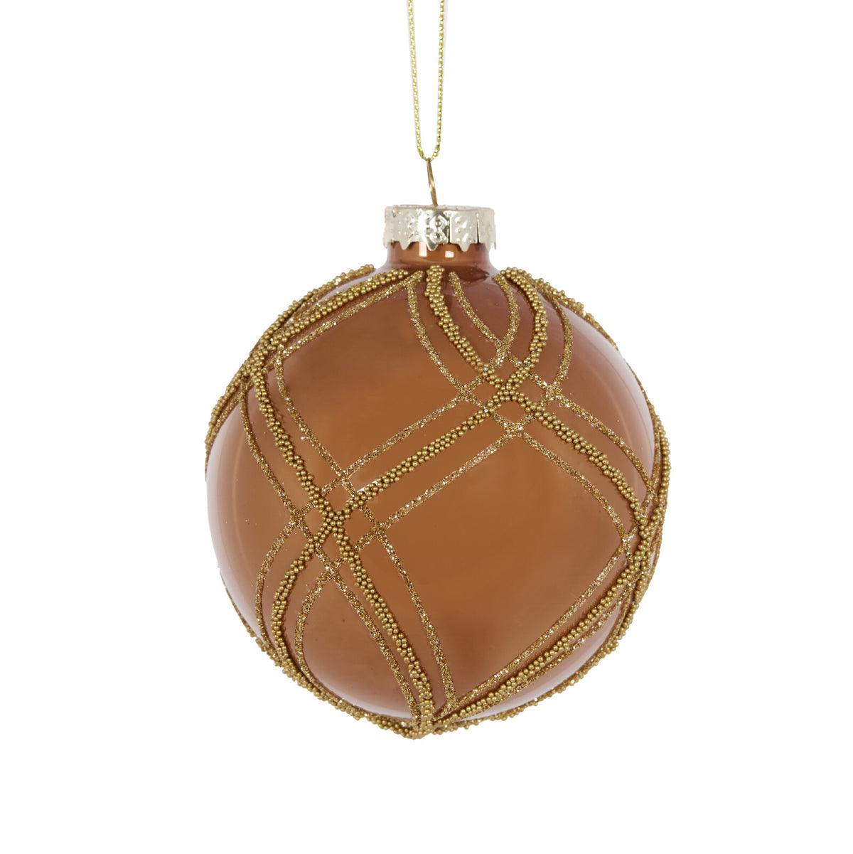 High Shine Copper Piped Bauble CXI047
