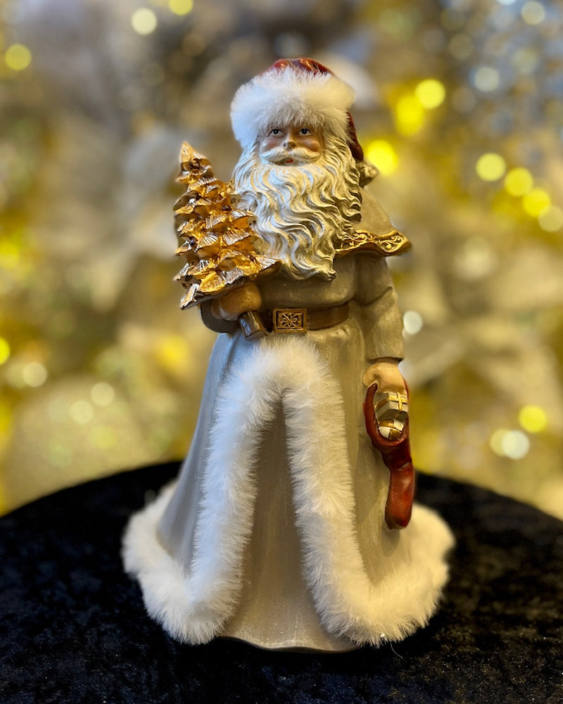 23CM LUXE WINTER SANTA WITH TREE CXJ004