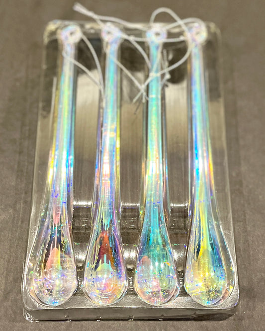 4 PACK IRIDESCENT ICICLE DROPS CXM087