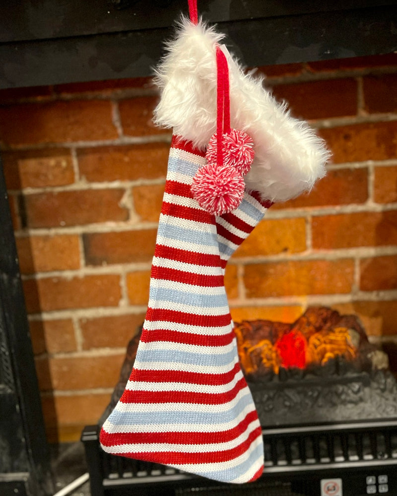 FROSTED PEPPERMINT STRIPE STOCKING DXA002