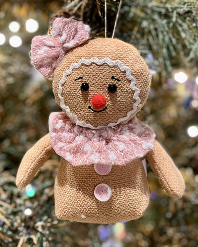 PASTEL GINGERBREAD GIRL HANGING ORNAMENT DXA028B