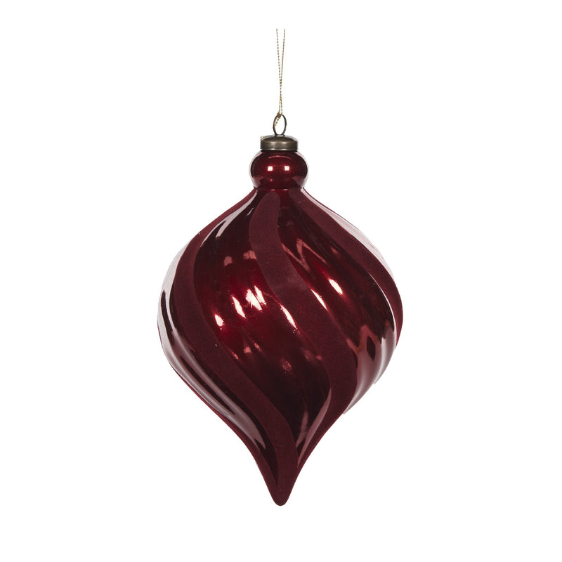 LARGE RED TWIRL DROP BAUBLE DXE020