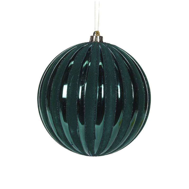 20 CM TEAL RIBBED BAUBLE DXE027