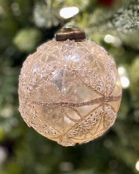 TRANSPARENT CHAMPAGNE INTRICATE BAUBLE DXE039