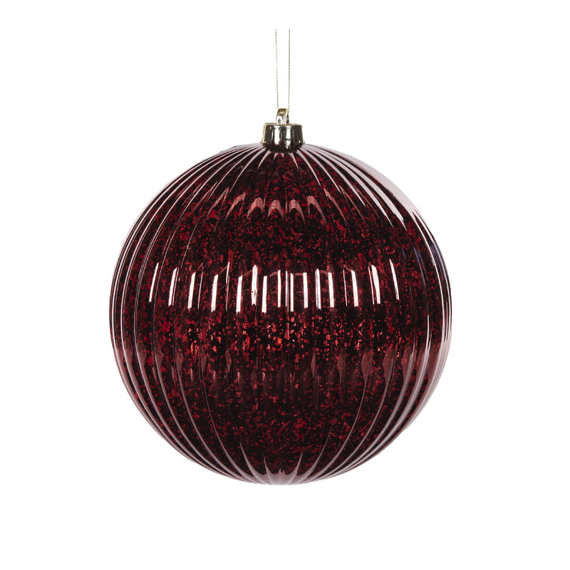 20 CM BURGUNDY MERCURY RIBBED BAUBLE DXE050