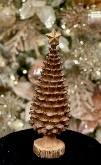 NATURAL PINECONE TREE WITH STAR DXV060