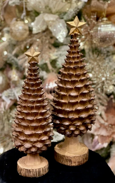 NATURAL PINECONE TREE WITH STAR DXV060