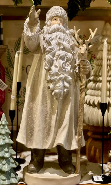 ELABORATE WOODLAND SANTA WITH STAFF DXU015