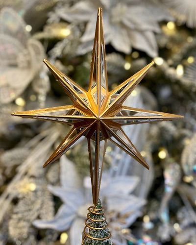 8 POINT MIRRORED COPPER STAR TREE TOPPER DXM082