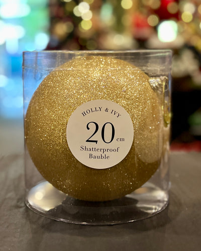 20 CM GOLD GLITTER BAUBLE DXC007