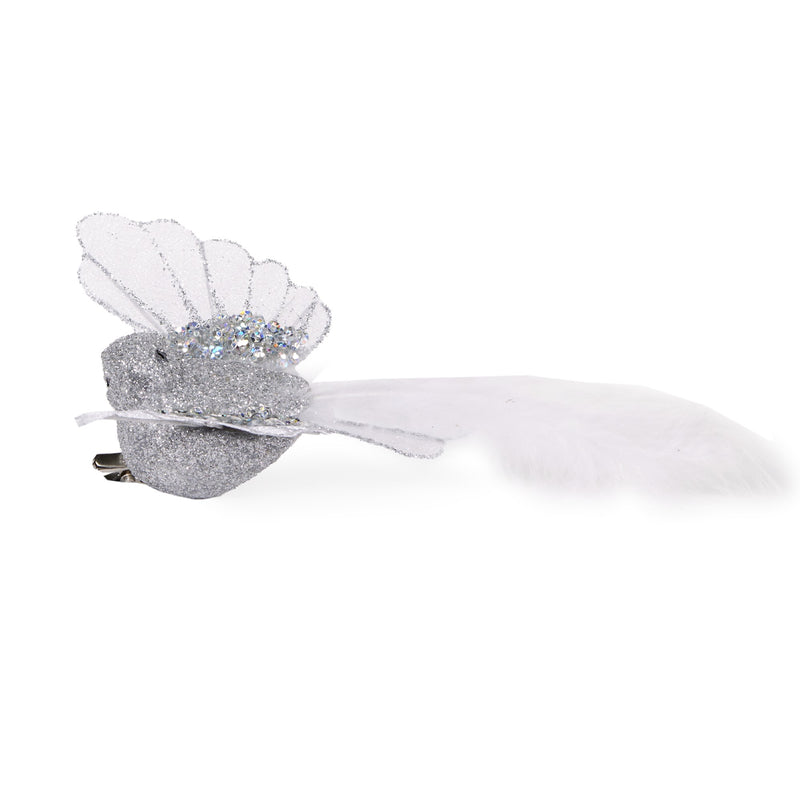 SHEER SILVER SWALLOW CLIP ON BIRD DXS012