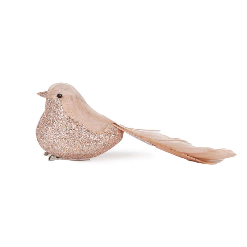 PALE PINK CURL CLIP ON BIRD DXS018