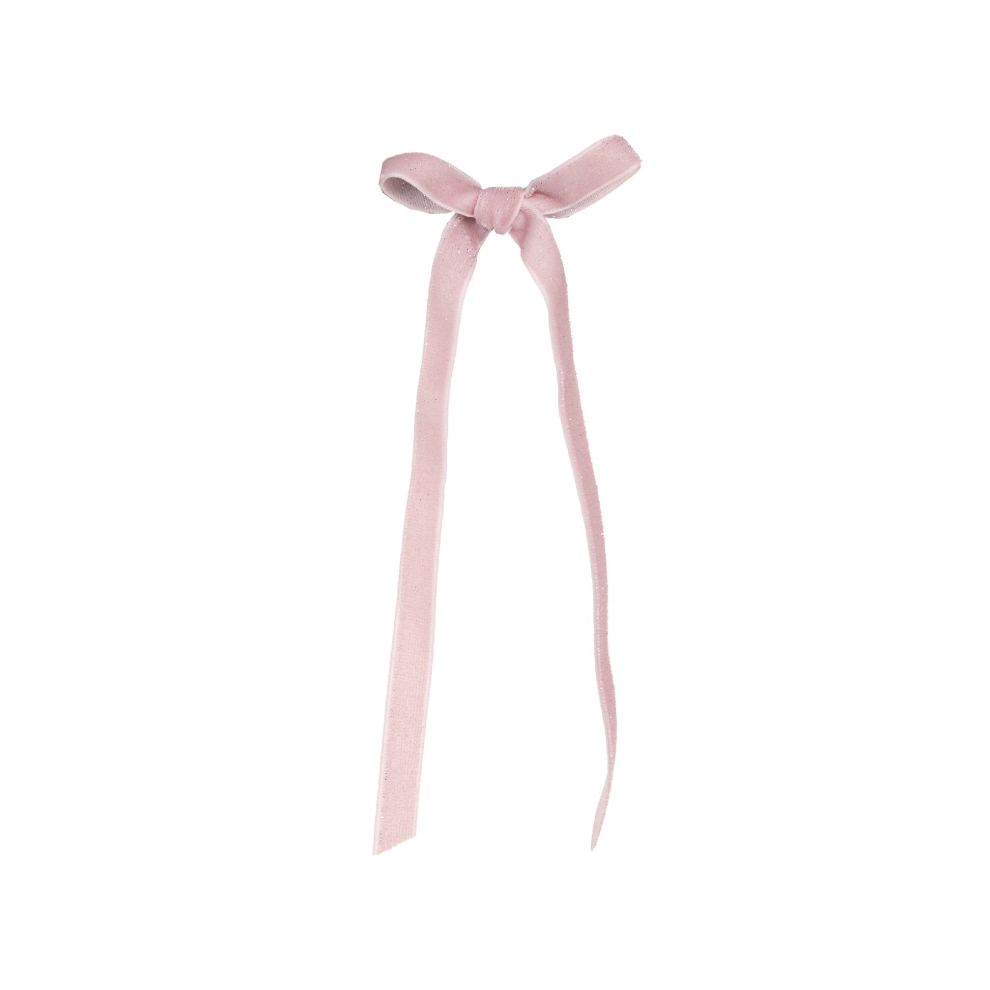 6PK PINK VELVET SKINNY BOWS DCX008