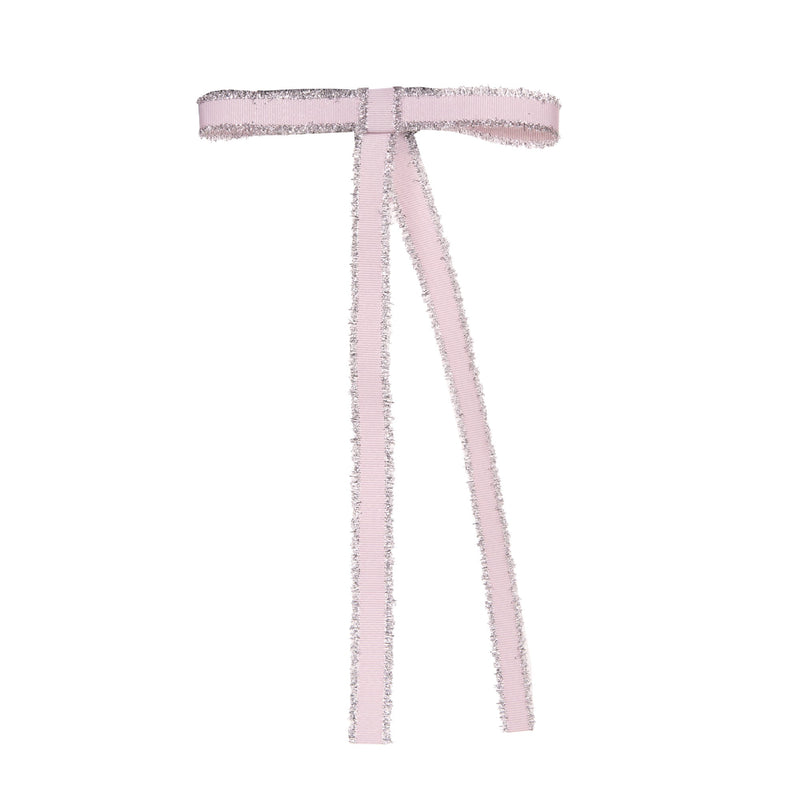 6PK PINK TINSEL BOWS DCX013