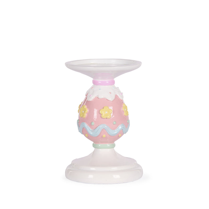 14 CM PASTEL PIPED EGG CANDLE HOLDER EEX018