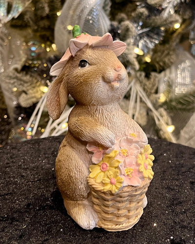 FLORAL GARDEN BUNNY WITH BASKET ESK017A