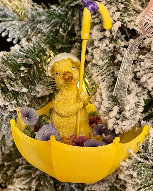 PANSY DUCKLING YELLOW HANGING ORNAMENT ESA009A