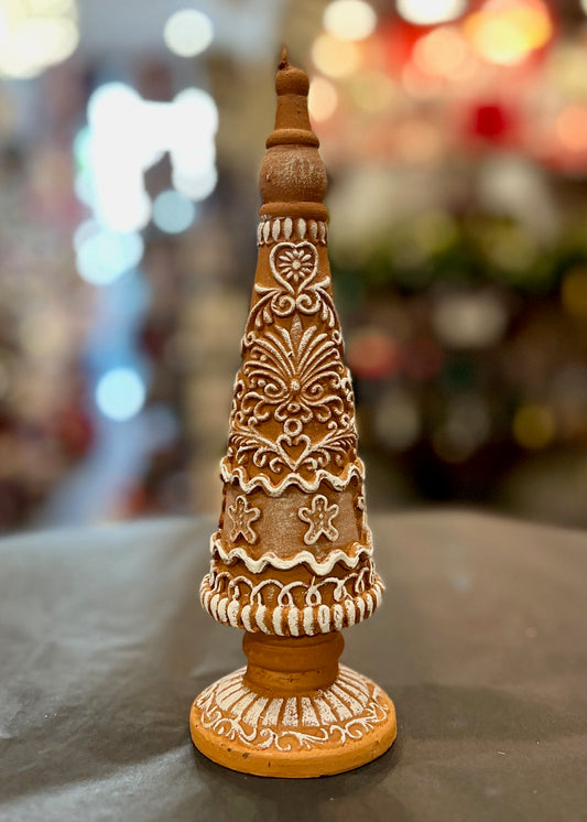 21.5 CM EMBOSSED GINGERBREAD CANDLE EXB002