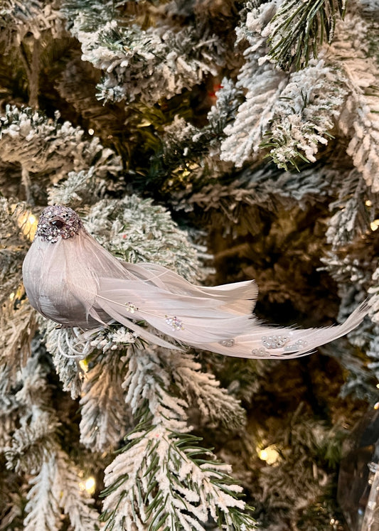 SILVER BEJEWELLED BIRD CLIP ON EXS025