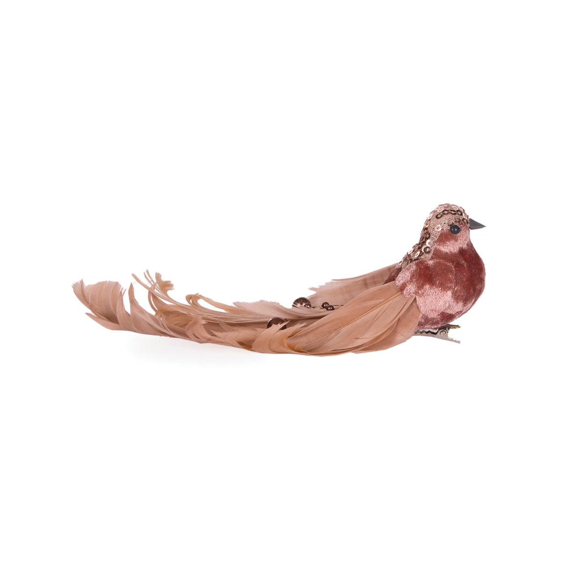 DUSTY PINK ADORNED BIRD CLIP ON EXS031