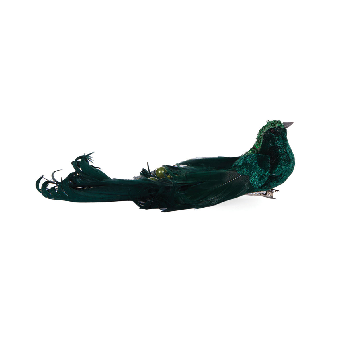 EMERALD ADORNED BIRD CLIP ON EXS037