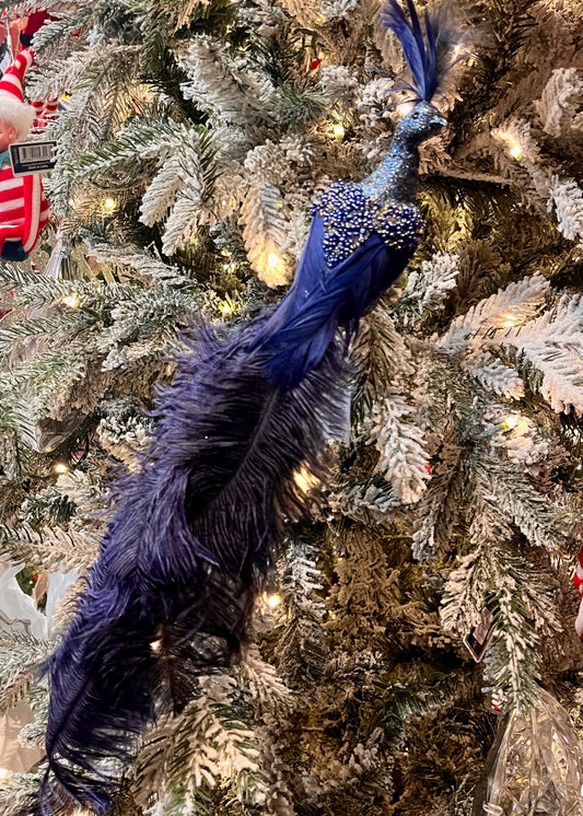 NAVY PEACOCK CLIP ON EXS057