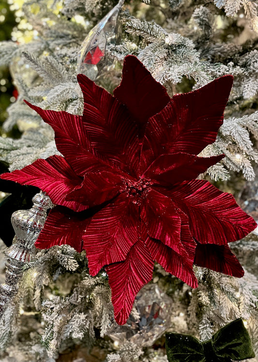 LUXE BURGUNDY POINSETTIA ECJ133