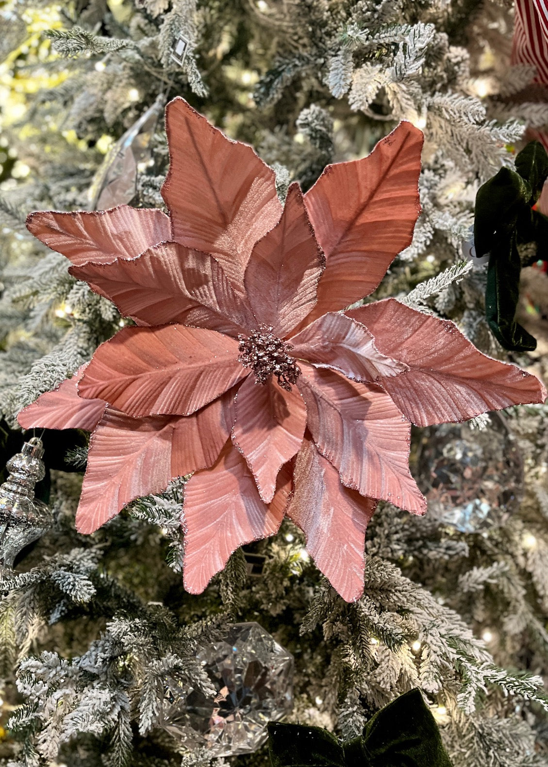 LUXE LARGE PINK POINSETTIA ECJ134