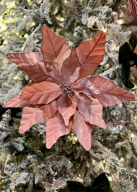 LUXE LARGE PINK POINSETTIA ECJ134