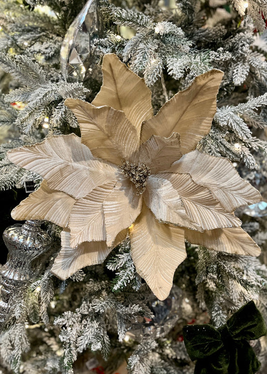 LUXE LARGE CHAMPAGNE POINSETTIA ECJ137
