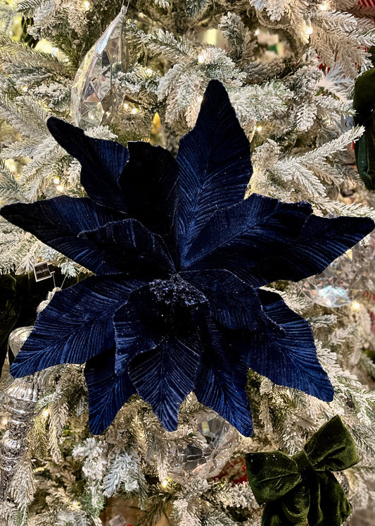 LUXE LARGE MIDNIGHT BLUE POINSETTIA ECJ141