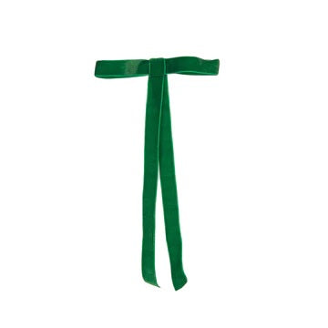 6 PACK GREEN VELVET CLASSIC BOWS ECX009