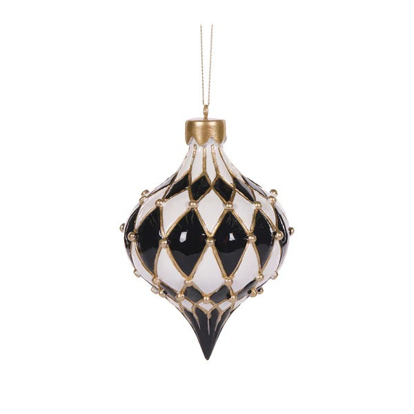 QUILTED HARLEQUIN ONION BAUBLE ORNAMENT EXX028