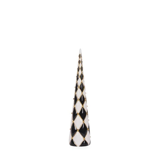 35.5 CM QUILTED HARLEQUIN CONE TREE EXX030