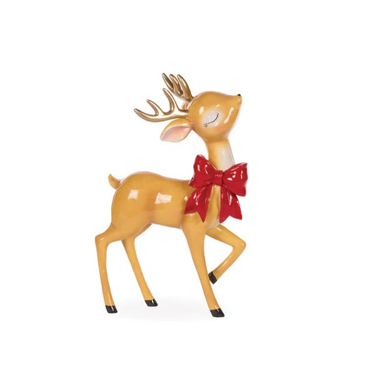 STANDING RETRO REINDEER WITH BOW EXX046