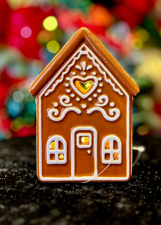 LED CERAMIC GINGERBREAD COTTAGE ECE101