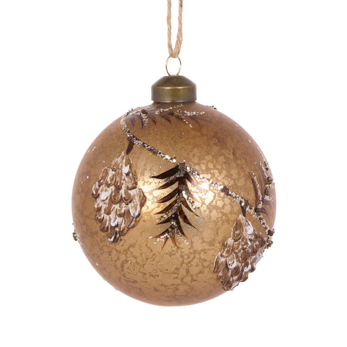 Mercury Gold Pinecone Bauble ECI020